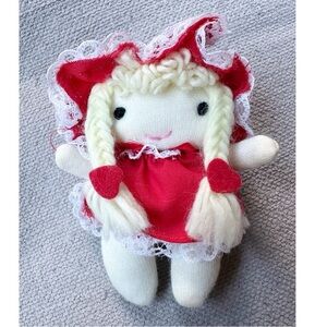 Vintage Russ Berrie & Co. "Lil Miss Puddin" Plush doll Christmas Ornament 1980s